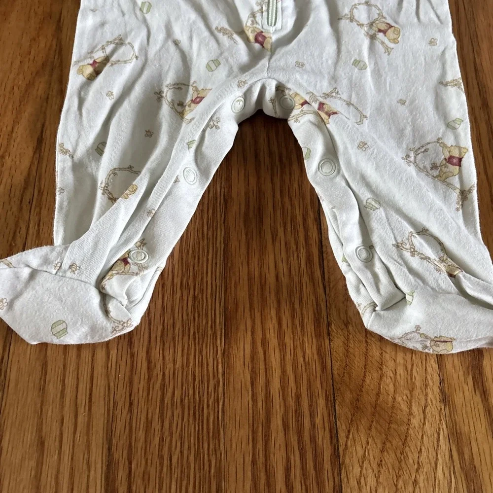 Disney Baby Winnie the Pooh Footed Zip up Sleeper One Piece 3-6M 90's